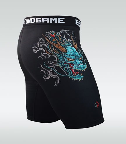 Pantaloni scurți de compresie Vale Tudo Bushido 3.0 Ground Game negru