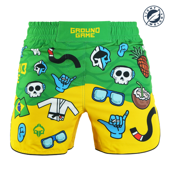 Pantaloni scurți MMA ușori Copacabana pentru bărbați verde / galben