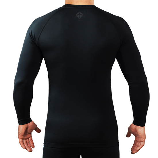 Rashguard pentru bărbați cu mâneci longi Athletic Shadow Black Ground Game negru