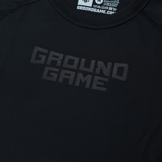 Rashguard pentru bărbați cu mâneci longi Ashi Garami Ground Game negru