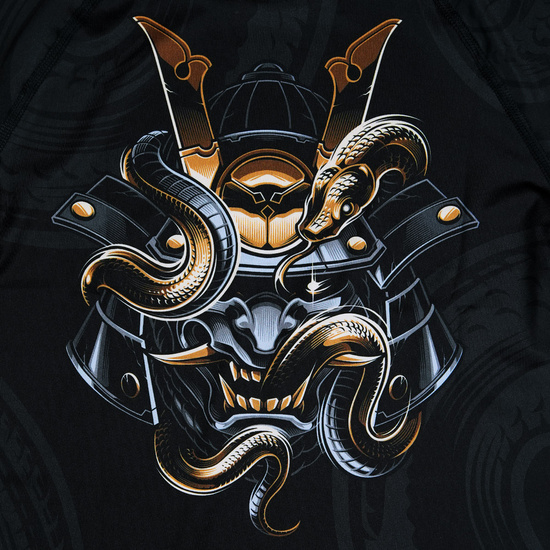 Rashguard pentru copii cu mâneci lungi Oni Samurai Ground Game negru