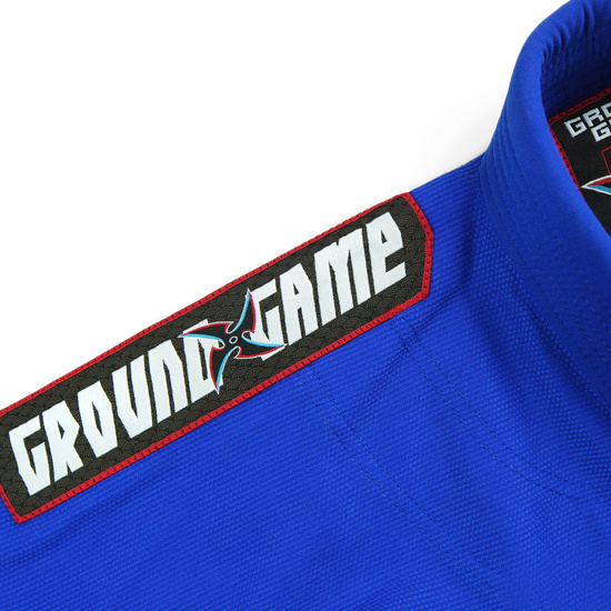 Kimono / GI BJJ pentru copii Ninja Ground Game albastru + centura GRATUITĂ