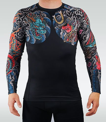 Rashguard pentru bărbați cu mâneci lungi Bushido 3.0 Ground Game negru