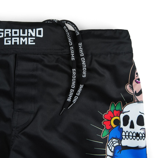 Pantaloni scurți MMA pentru bărbați Oldschool Ground Game negru