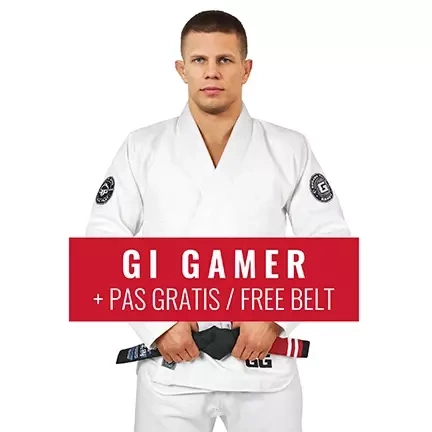 Kimono / GI BJJ Gamer Ground Game alb + centura GRATUITĂ