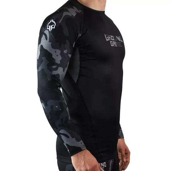 Rashguard pentru bărbați cu mâneci lungi Moro 4.0 Ground Game gri