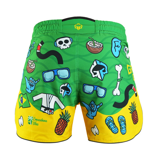 Pantaloni scurți MMA ușori Copacabana pentru bărbați verde / galben