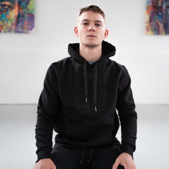 Hanorac la modă cu glugă Shadow Ground Game negru