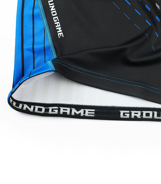 Rashguard pentru bărbați cu mâneci scurte IBJJF Ground Game albastru