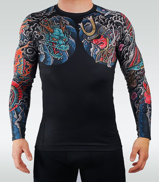 Rashguard pentru bărbați cu mâneci lungi Bushido 3.0 Ground Game negru