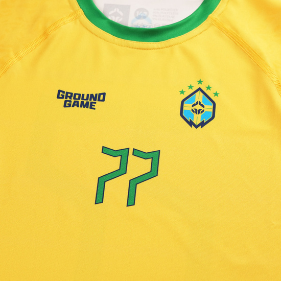Rashguard pentru copii cu mâneci scurte Brazil Football Ground Game