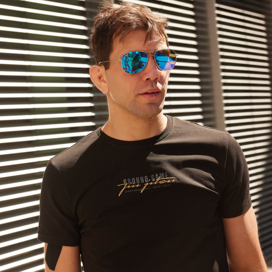 Tricou pentru bărbați Glitz Ground Game negru