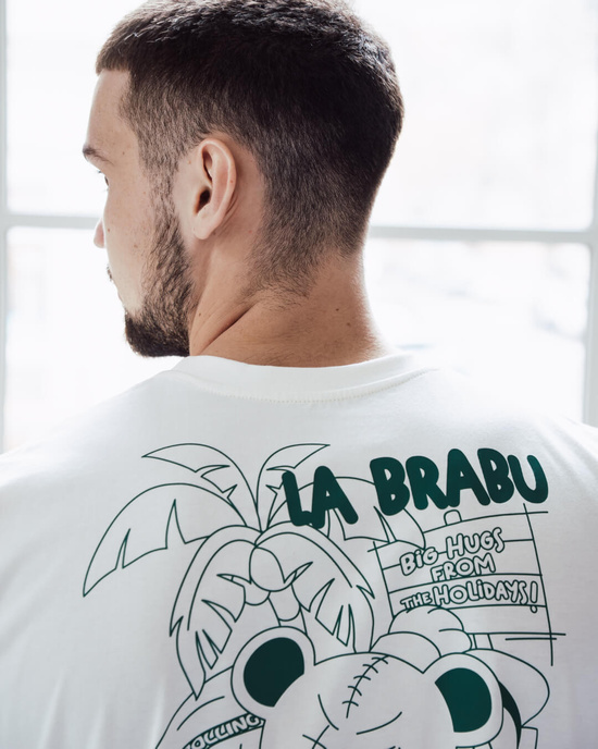 Tricou pentru bărbați La Brabu Oversize Ground Game (Bej)