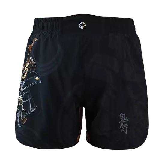 Pantaloni scurți MMA ușori Oni Samurai pentru bărbați Ground Game negru