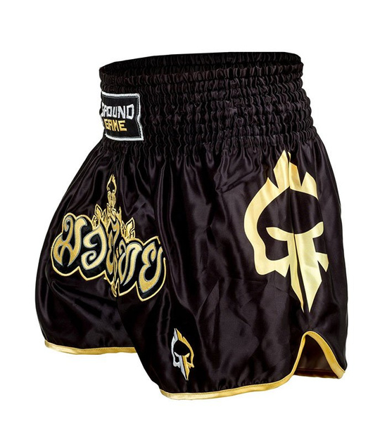 Pantaloni scurți Muay Thai Gold Ground Game negru / gold