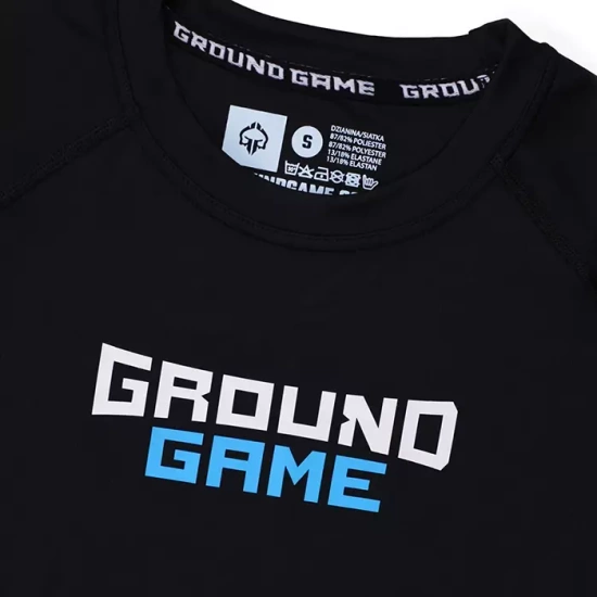 Rashguard pentru bărbați cu mâneci scurte Athletic Classic Ground Game negru