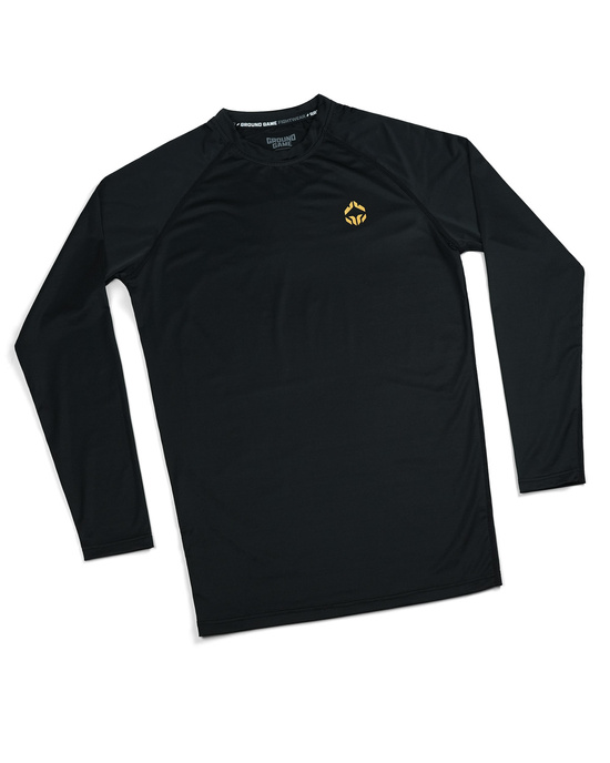 Rashguard pentru bărbați cu mâneci lungi Essential Gold Ground Game negru
