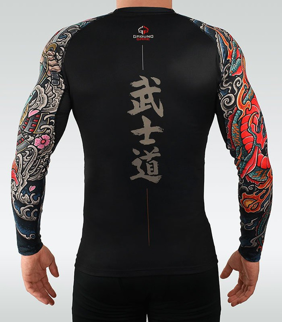 Rashguard pentru bărbați cu mâneci lungi Bushido 3.0 Ground Game negru