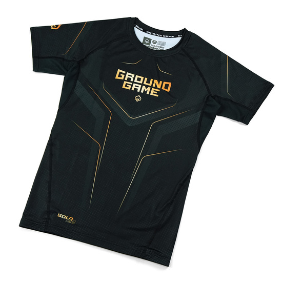 Rashguard pentru bărbați cu mâneci scurte Gold 2.0 Ground Game negru