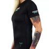 Rashguard pentru femei cu mâneci scurte Valkyria Ground Game negru