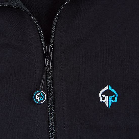 Bluza cu fermoar si fara gluga pentru barbati Minimal Ground Game negru