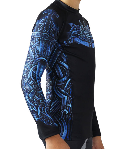 Rashguard pentru copii cu mâneci lungi Viking Kids Ground Game negru