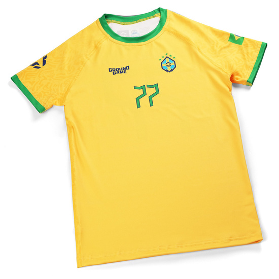 Rashguard pentru copii cu mâneci scurte Brazil Football Ground Game