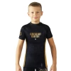 Rashguard pentru copii cu mâneci scurte Oni Samurai Ground Game negru