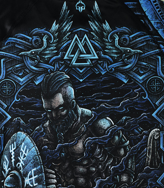 Rashguard pentru bărbați cu mâneci lungi Viking Ground Game negru