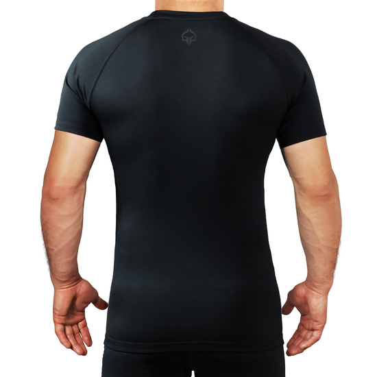 Rashguard pentru bărbați cu mâneci scurte Athletic Shadow Black Ground Game negru
