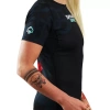 Rashguard pentru femei cu mâneci scurte Valkyria Ground Game negru