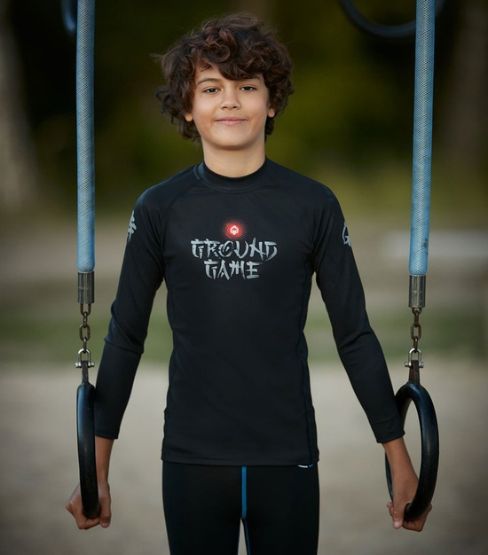 Rashguard pentru copii cu mâneci lungi Samurai 2.0 Kids Ground Game negru