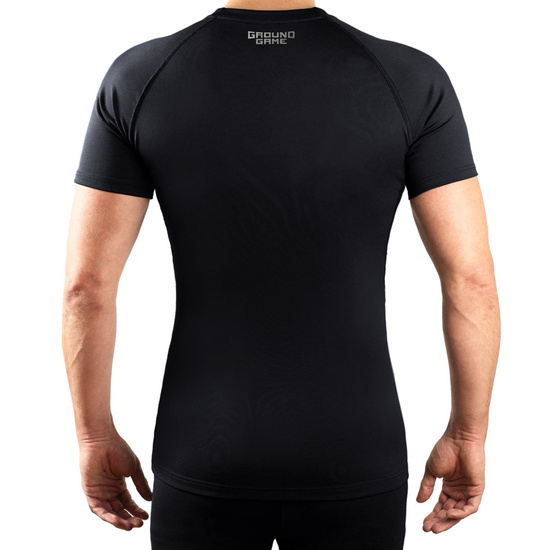 Rashguard pentru bărbați cu mâneci scurte Essential Platinum Ground Game negru