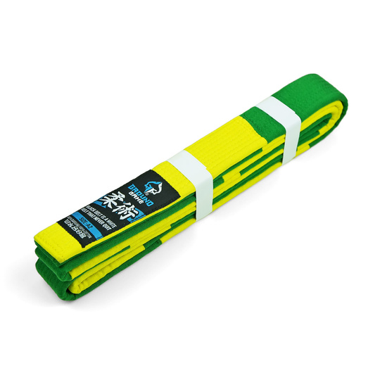 Centura de identificare pentru competițiile BJJ Ground Game verde / galben