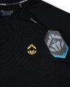 Rashguard pentru bărbați cu mâneci scurte Essential Gold Ground Game negru