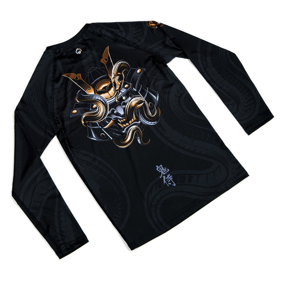 Rashguard pentru copii cu mâneci lungi Oni Samurai Ground Game negru