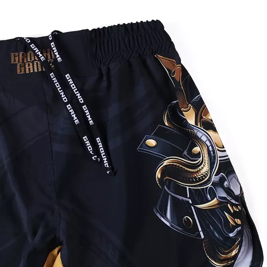 Pantaloni scurți MMA ușori Oni Samurai pentru bărbați Ground Game negru