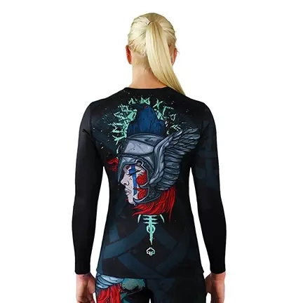 Rashguard pentru femei cu mâneci lungi Valkyria Ground Game negru