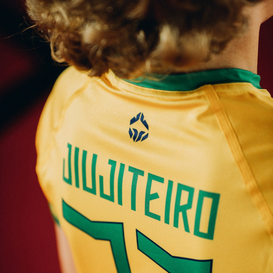 Rashguard pentru copii cu mâneci scurte Brazil Football Ground Game