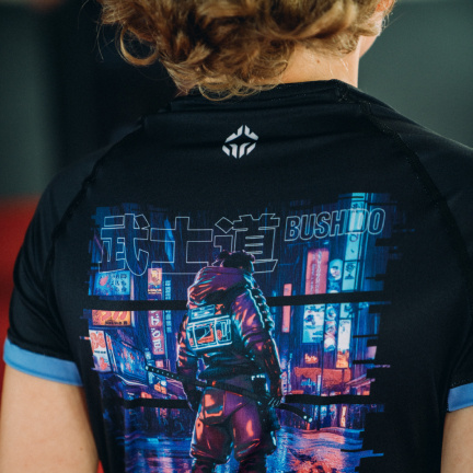 Rashguard pentru copii cu mâneci scurte Cyber Samurai Ground Game