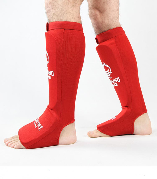 Protecții flexibile pentru tibie Classic Ground Game roșu