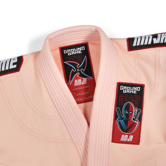 Gi pentru copii BJJ Ninja Ground Game (piersică) + centura GRATUITĂ