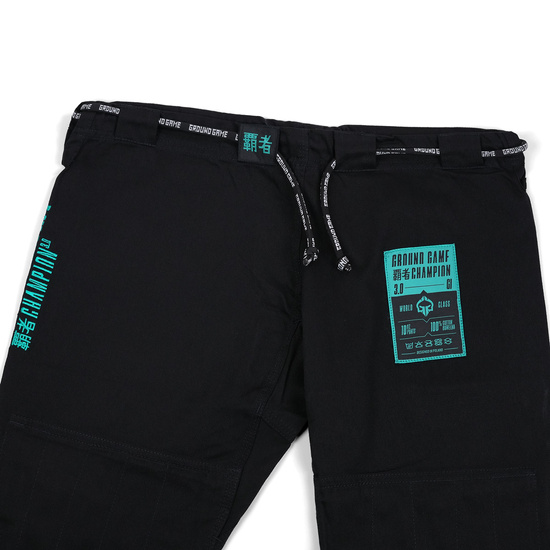 Kimono / GI BJJ Champion 3.0 Mint pentru femei Ground Game (Negru)
