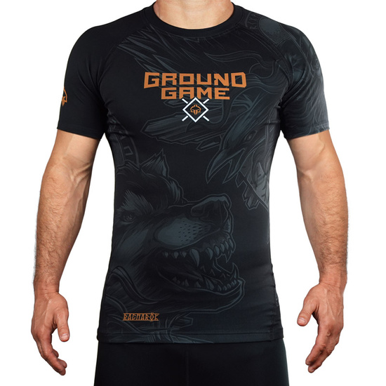 Rashguard pentru bărbați cu mâneci scurte Ragnarok Ground Game negru