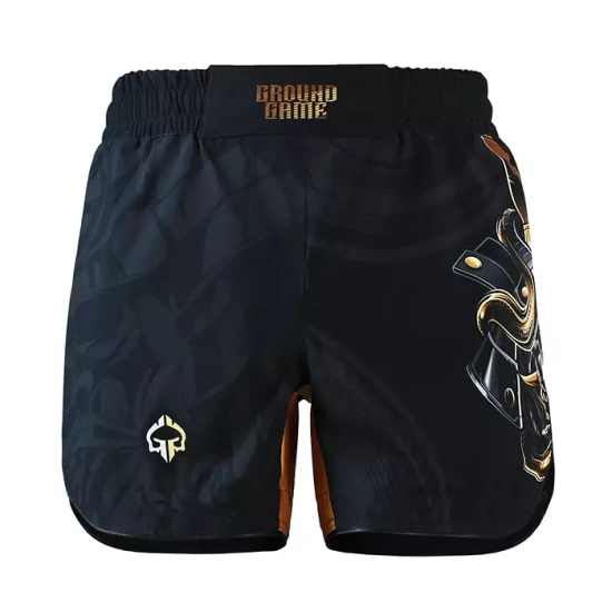 Pantaloni scurți MMA ușori Oni Samurai pentru bărbați Ground Game negru