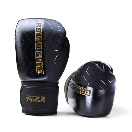 Mănuși de box din piele naturală Equinox Ground Game negru