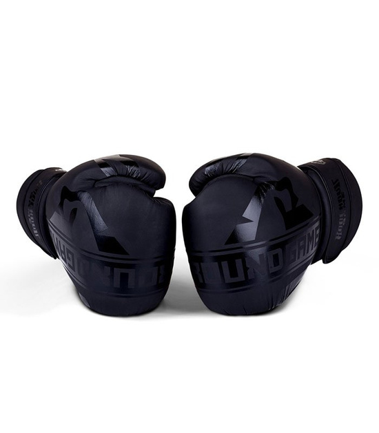 Mănuși de box din piele naturală Black Stripe Ground Game negru