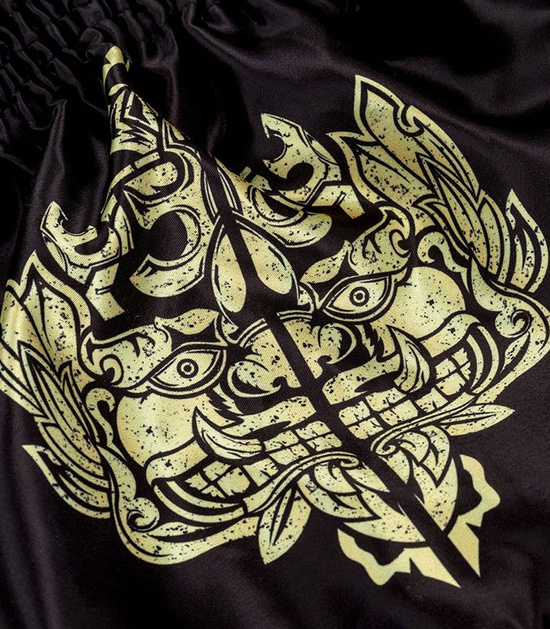 Pantaloni scurți Muay Thai Gold Ground Game negru / gold