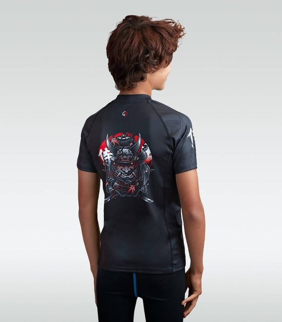 Rashguard pentru copii cu mâneci scurte Samurai 2.0 Kids Ground Game negru