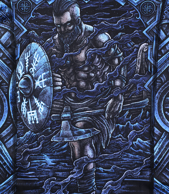 Rashguard pentru copii cu mâneci lungi Viking Kids Ground Game negru